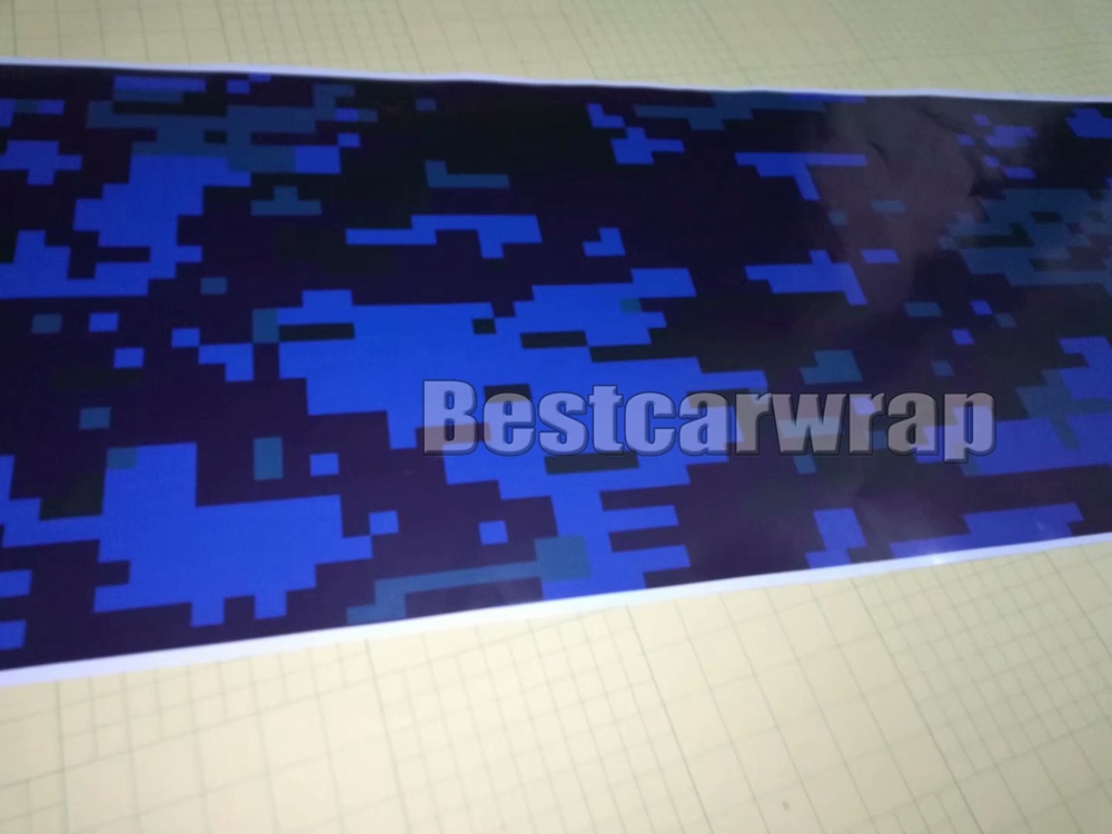 Blue Midnight Large Digital Camouflage Vinyl wrap for car wrap covering with air bubble free self adheisve 1.52x30m 5x98ft