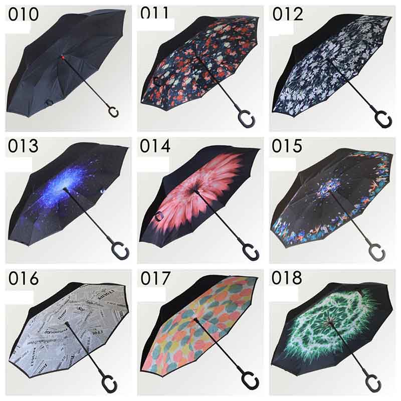 Double Layer Inverted Umbrella Reverse Rainy Sunny Umbrella with C Handle Self Standing Inside Out Special Design C-Hook Hands 63 colors
Double Layer Inverted Umbrella Reverse Rainy Sunny Umbrella with C Handle Self Standing Inside Out Special Design C-Hook Hands 63 colors