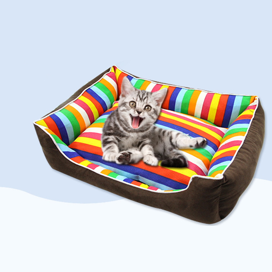 Rainbow Colorful stripe pet bed for animals puppies dog beds for large dogs cat house dog bed mat cat sofa cushion supplies
Rainbow Colorful stripe pet bed for animals puppies dog beds for large dogs cat house dog bed mat cat sofa cushion supplies
