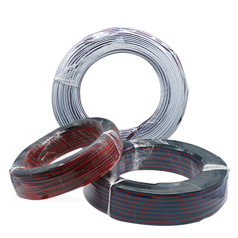 100M/roll 2pin 4pin 5pin 22 AWG Extension Electric Wire Cable Led Connector For 5050 3528 RGB RGBW CCT LED Stirp Lights