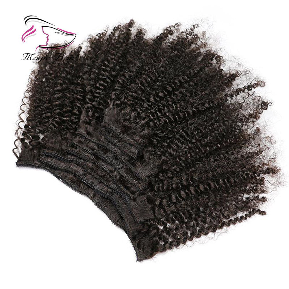 Clip in Human Hair Extensions For Black Women Afro Kinky Curly 100g High Quality Unprocessed Brazilian Human Hair