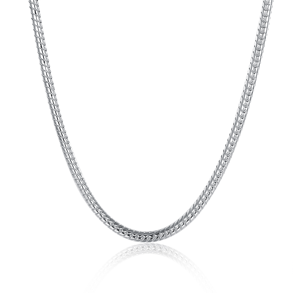Round Snake Chain Fashion Jewelry 100% Stainless Steel Necklace for Men/Women 3 mm 18/20/22/24/28 Inches Fit Pandora
Round Snake Chain Fashion Jewelry 100% Stainless Steel Necklace for Men/Women 3 mm 18/20/22/24/28 Inches Fit Pandora