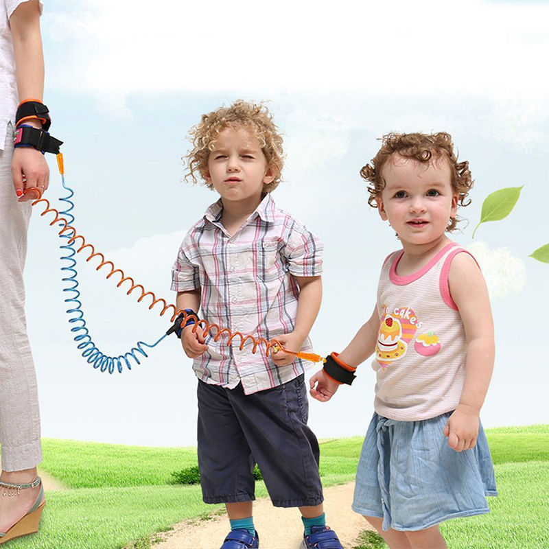 1.5M 2M 2.5M Fashion Baby Child Kids anti lost wristband Wrist Link Safety Harness Strap Rope Leash with metal connector Free