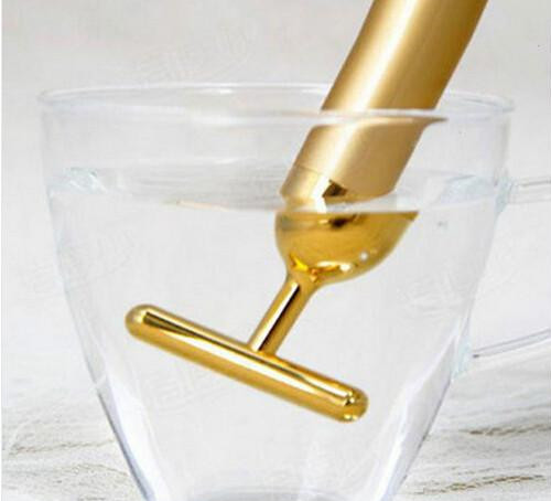 Technology From Japan 24K Beauty Bar Golden Derma Roller Energy Face Massager Beauty Care Vibration Facial Massage Electric