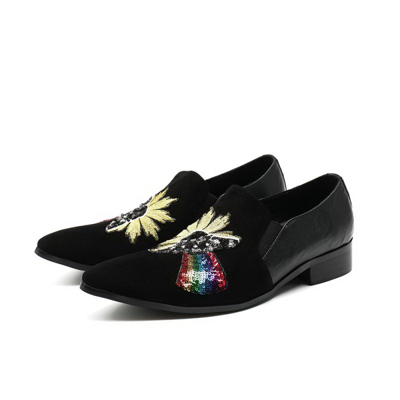 Fashion Designer Men Loafer Leisure Shoes Black Round Toe Slip On Suede Leather Shoes Embroidered Bling Casual Flats 38-46
Fashion Designer Men Loafer Leisure Shoes Black Round Toe Slip On Suede Leather Shoes Embroidered Bling Casual Flats 38-46