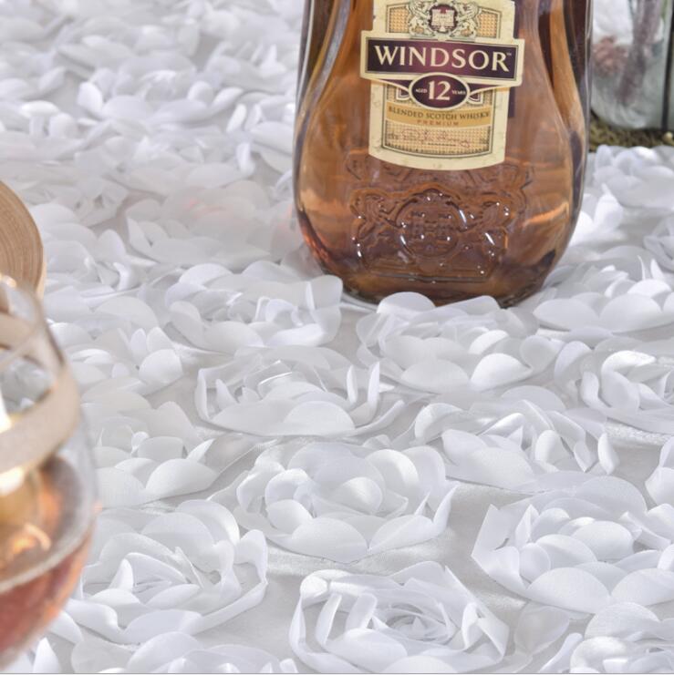 Great Gatsby 3D Rose Flowers wedding table cloth round and wedding cake table idea Masquerade Birthday Party White Burgundy Yellow