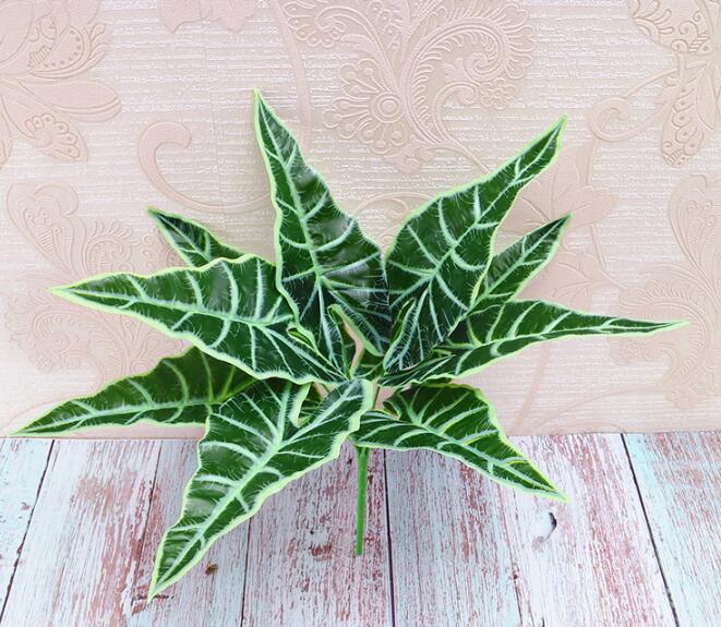 Artificial Plant Large Artificial Fake Monstera Palm Tree Leaves Green Plastic Leaf for Wedding DIY Table Decoration