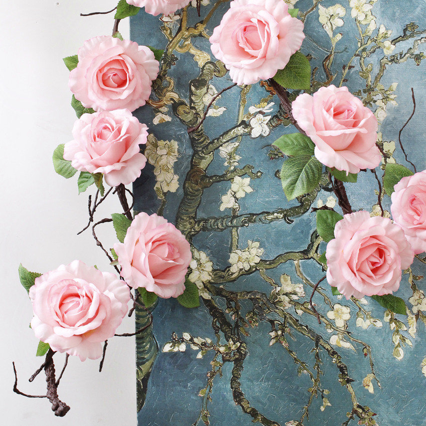 Roses Silk Vine Decorative Fake hanging Garland flower wreath Wall Home Party Wedding Decorative Flowers Artificial flowers for decoration, Pink
Roses Silk Vine Decorative Fake hanging Garland flower wreath Wall Home Party Wedding Decorative Flowers Artificial flowers for decoration, Pink