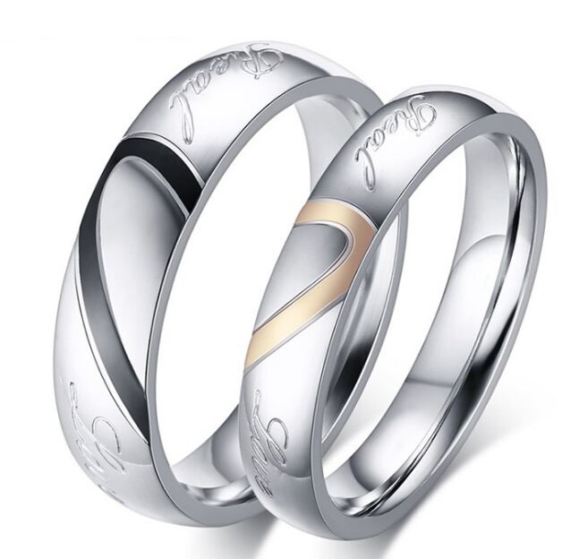 Wedding ring 5mm/4mm 316L stainless steel Couple Ring wedding Rings for Woman and Man "heart" shape together Hot sale in USA and Europe
Wedding ring 5mm/4mm 316L stainless steel Couple Ring wedding Rings for Woman and Man "heart" shape together Hot sale in USA and Europe