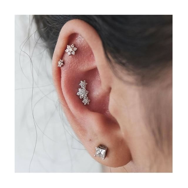 Sterg Sier Rhodium Gold wer Earrings: Dainty Delicate Elegance for Women & Girls