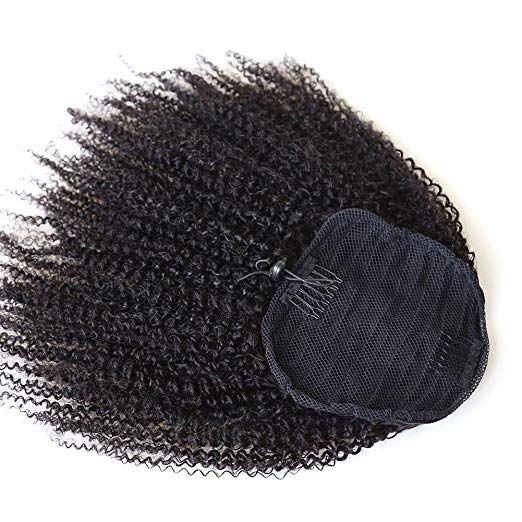 ponytail afro hair for black women, 3b 3c kinky curly human hair ponytail drawstring 100g-160g peruvian virgin hair drawstring ponytail