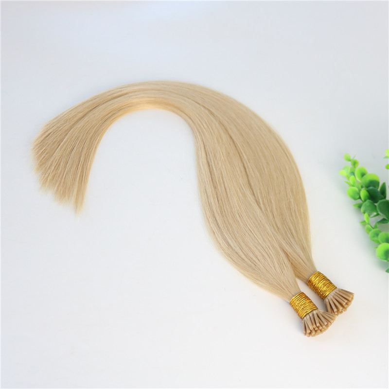 I-tip Brazilian Human Hair Extensions Light Blonde 100Strands 100gram 24# Straight Keratin Stick Human Hair Extensions
