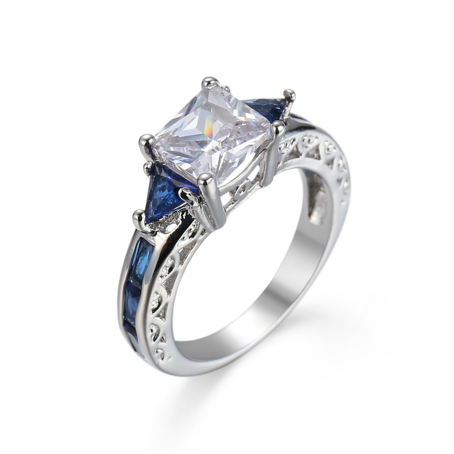 New White Blue Sapphire Cubic Zirconia White Gold Plated Rings Size 6/7/8/9/10 Women's Wedding Gift
New White Blue Sapphire Cubic Zirconia White Gold Plated Rings Size 6/7/8/9/10 Women's Wedding Gift