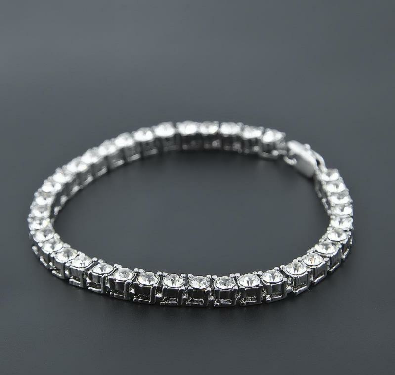 Hip Hop Bracelet Gold Plated Bling Bling 1 Row Iced Out Cz Bracelet Top Fashion Mens Jewelry Y101