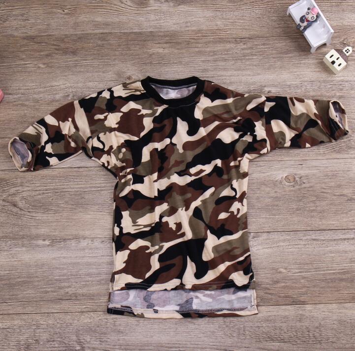 INS Camouflage Girl's Dress Kids Clothing Summer Jumpsuit Creeping clothes Hot INS Baby girls Long sleeve Knee Length Dresses MC01