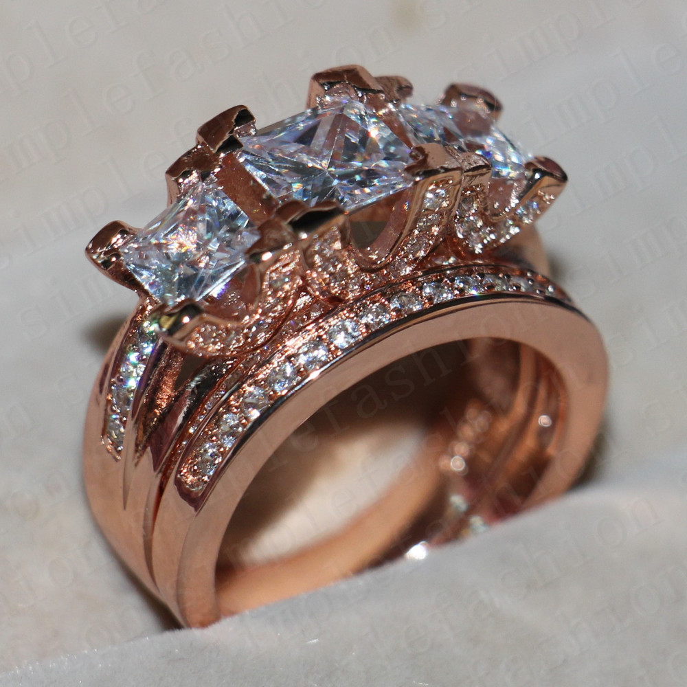 2016 Brand Design Rose Gold 925 Sterling silver ring 8ct 5A zircon cz Engagement Wedding Band Ring Bridal set for women
2016 Brand Design Rose Gold 925 Sterling silver ring 8ct 5A zircon cz Engagement Wedding Band Ring Bridal set for women