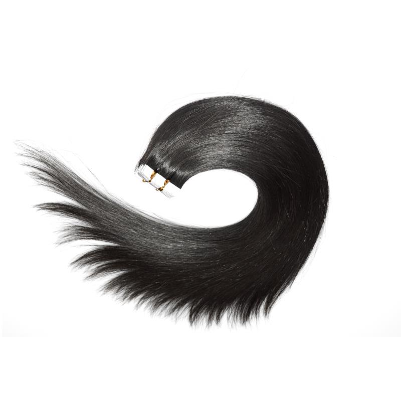 Tape in Human Hair Extensions #1B Natural Color Remy Human Hair Extensions Silk Straight 100g 40pcs