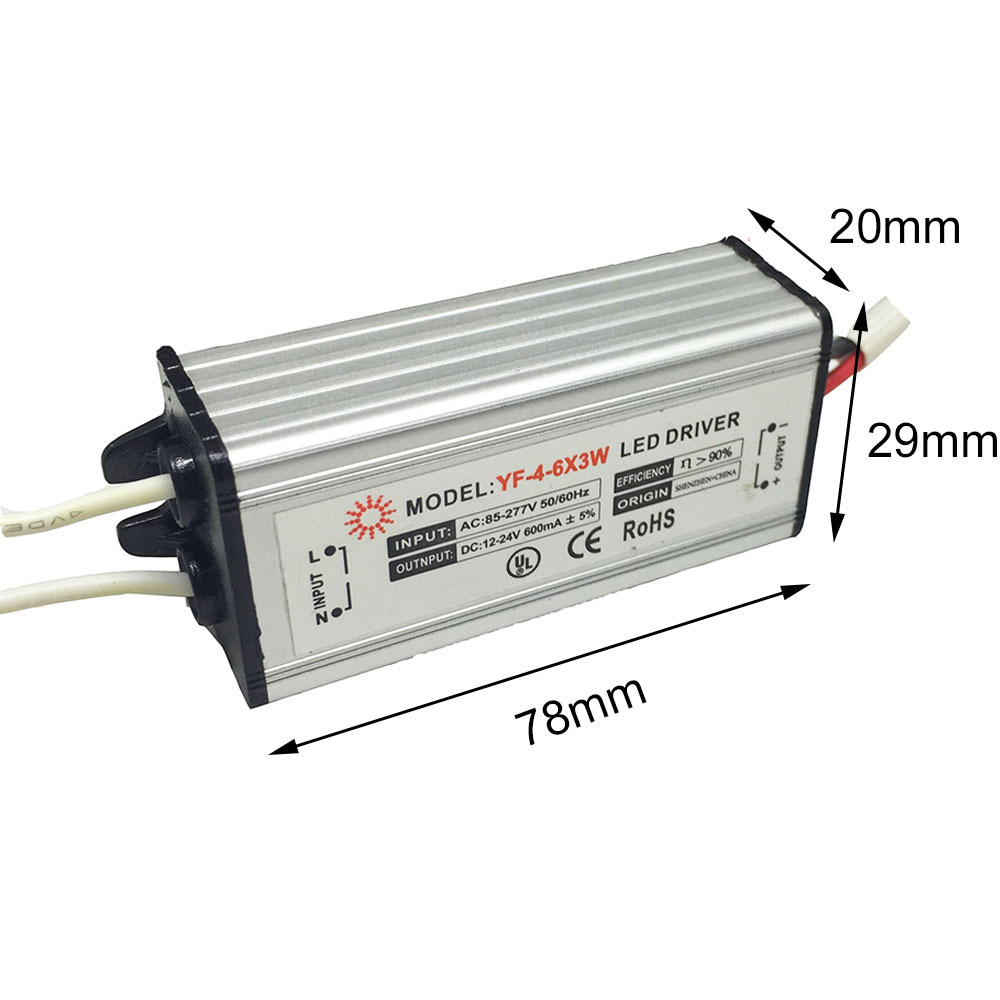 Led Transformer 4W 5W 6W Power Supply Waterproof IP67 Constant Current 600ma DC12V 24V Led Driver for Downlight Floodlight Ceiling Lights