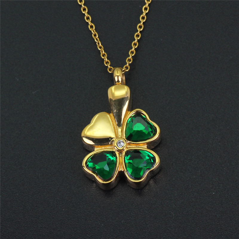 Four Leaf Clover Lady Necklace Stainless Steel Perfume Bottle Pendant 50cm Chain Two Colors Optional
Four Leaf Clover Lady Necklace Stainless Steel Perfume Bottle Pendant 50cm Chain Two Colors Optional