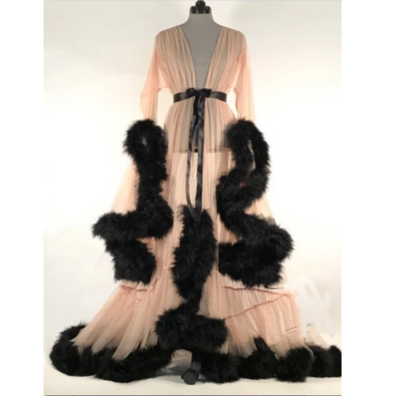 2018 New Sexy Luxury Women Lace Robe Dressing Gown Kimono See Through Babydoll Sleepwear Floor-Length Dress One Size