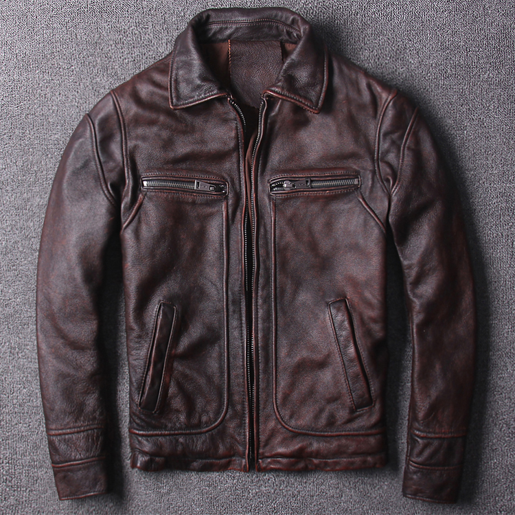 motorcycle leather jackets retro washed first layer of leather jackets men Slim fit vingate leather jacket, Choose the model
motorcycle leather jackets retro washed first layer of leather jackets men Slim fit vingate leather jacket, Choose the model