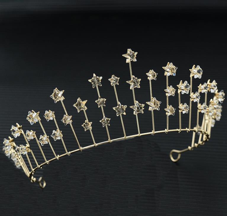 2018 new bride wedding Star crown semicircular hair accessories wedding dress accessories photo studio hair accessories