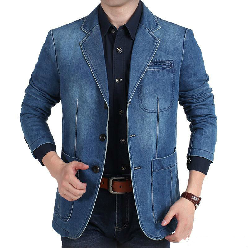 Low Price Bigger Size Denim Blazer Men Casual Suit Jacket High Quality Spring Autumn Men's Top Clothing Blazer Hombre, Dark blue
Low Price Bigger Size Denim Blazer Men Casual Suit Jacket High Quality Spring Autumn Men's Top Clothing Blazer Hombre, Dark blue