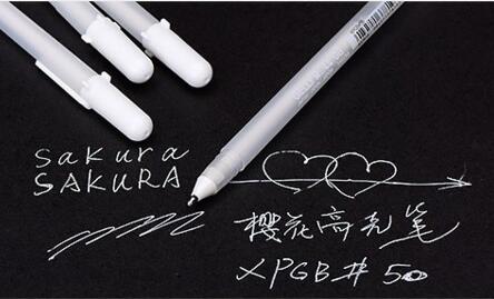 2018 1pcs/lot Japanese Sakura White Gold Gelly Roll Water Based Gel Pen Painting Pen Highlight Maker for Student Drawing