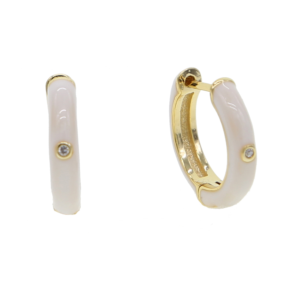 small hoop earring white black red multi color hoops with colorful enamel fashion trendy women gift jewelry earrings