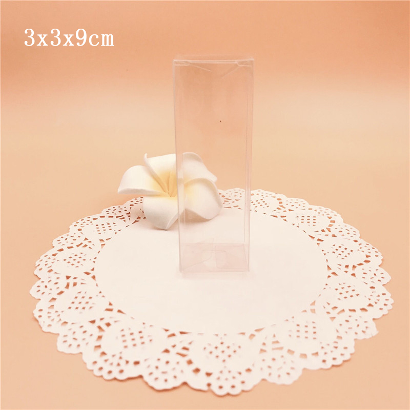 3*3*9cm Clear PVC Gift Boxes Wedding Favor Candy Packing Souvenir Box Transparent Packaging Boxes For Chocolate
3*3*9cm Clear PVC Gift Boxes Wedding Favor Candy Packing Souvenir Box Transparent Packaging Boxes For Chocolate