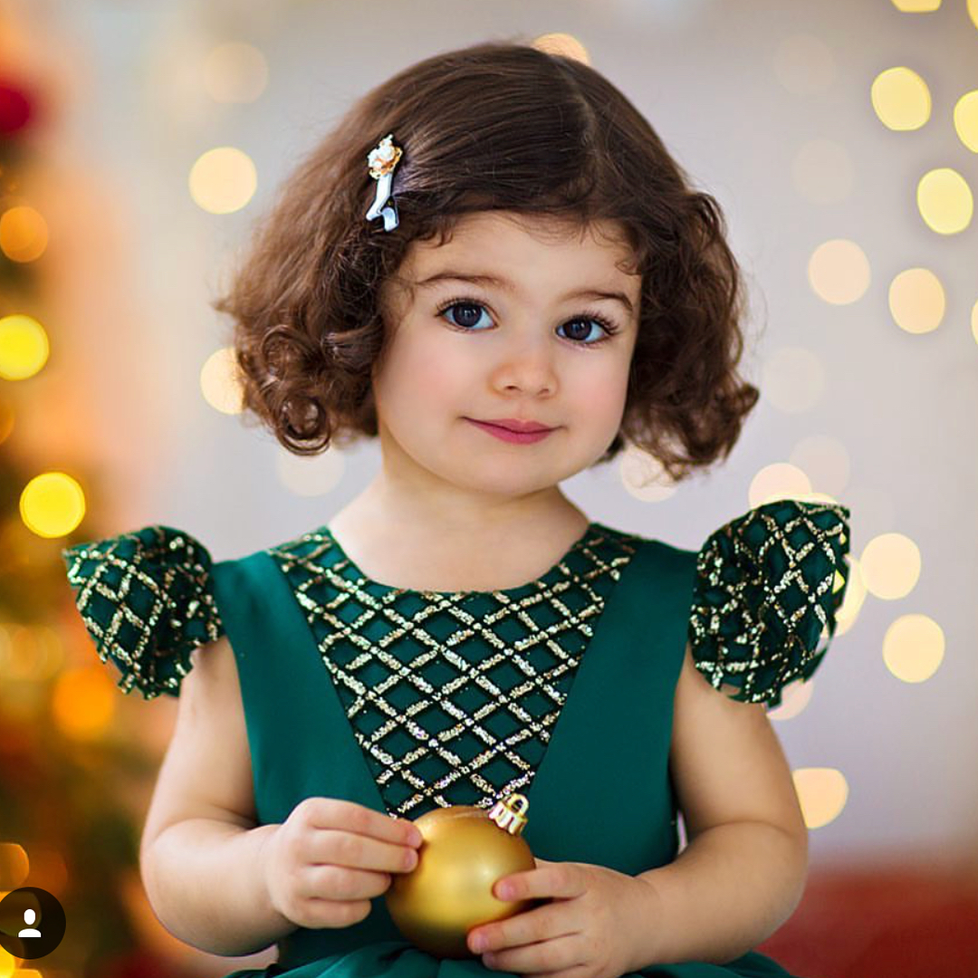 Sequined Hunter High Low Wer Girl Dresses For Wedding Jewel Neck Tiered Toddler Pageant Gowns With Short Sleeves Satin Kids Prom Dress