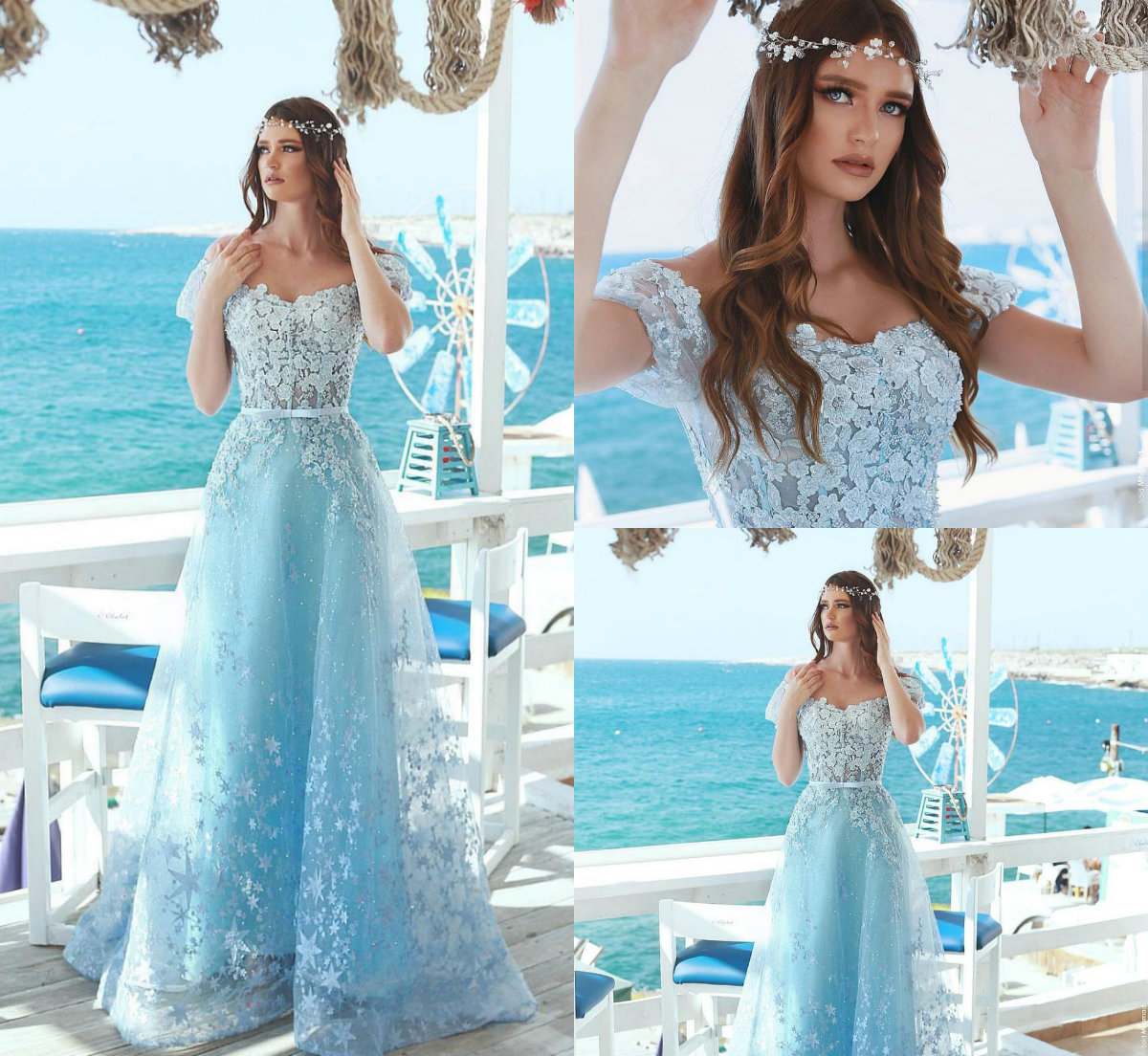 2019 Gogeous Evening Dresses Off The Shoulder Lace Appliques A Line Beaded Floor Length Prom Dress Party Wear Girls Pegeant Gowns Plus Size