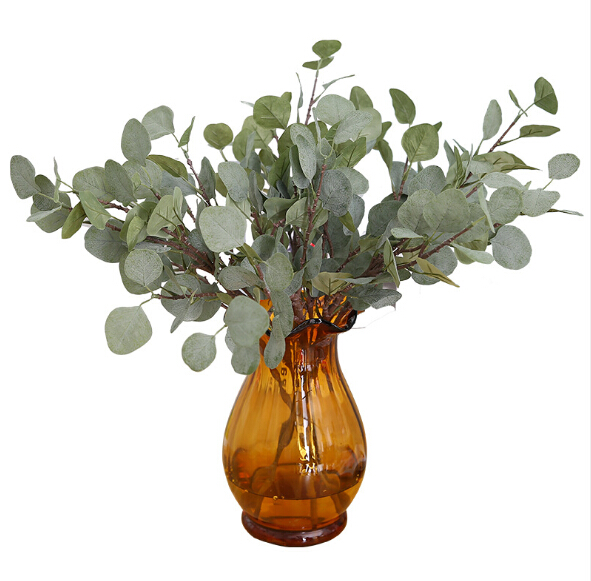 Green Artificial Leaves Large Eucalyptus Leaf Plants Silk Artificial Greenery For Weddings Decoration Fake Eucalyptus 60cm