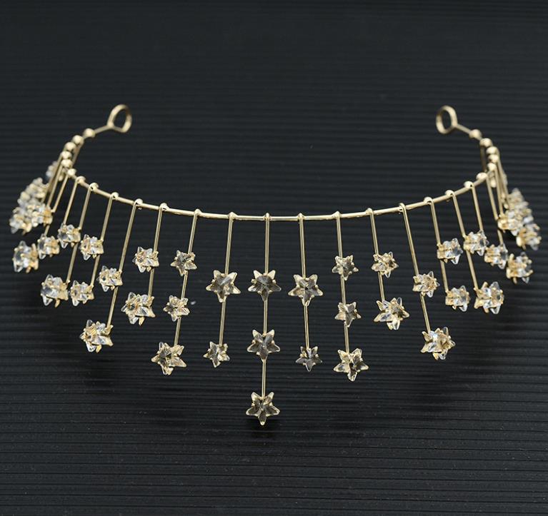 2018 new bride wedding Star crown semicircular hair accessories wedding dress accessories photo studio hair accessories