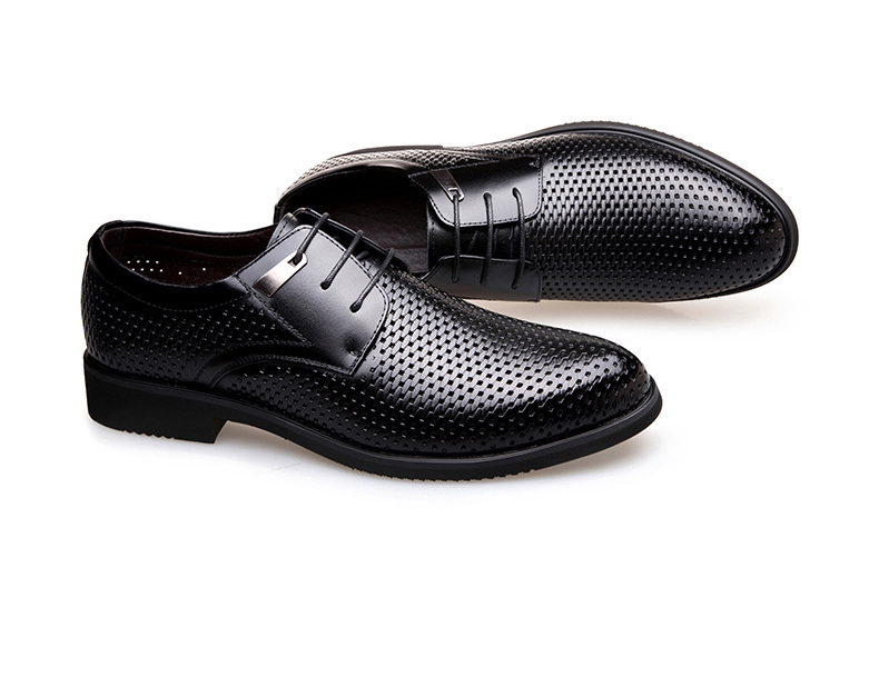 2018 High Fashion Men Shoes Ventilate Genuine Leather Lace Up Men Formal Occasions Shoes US Size 7-11 With Free Shipping