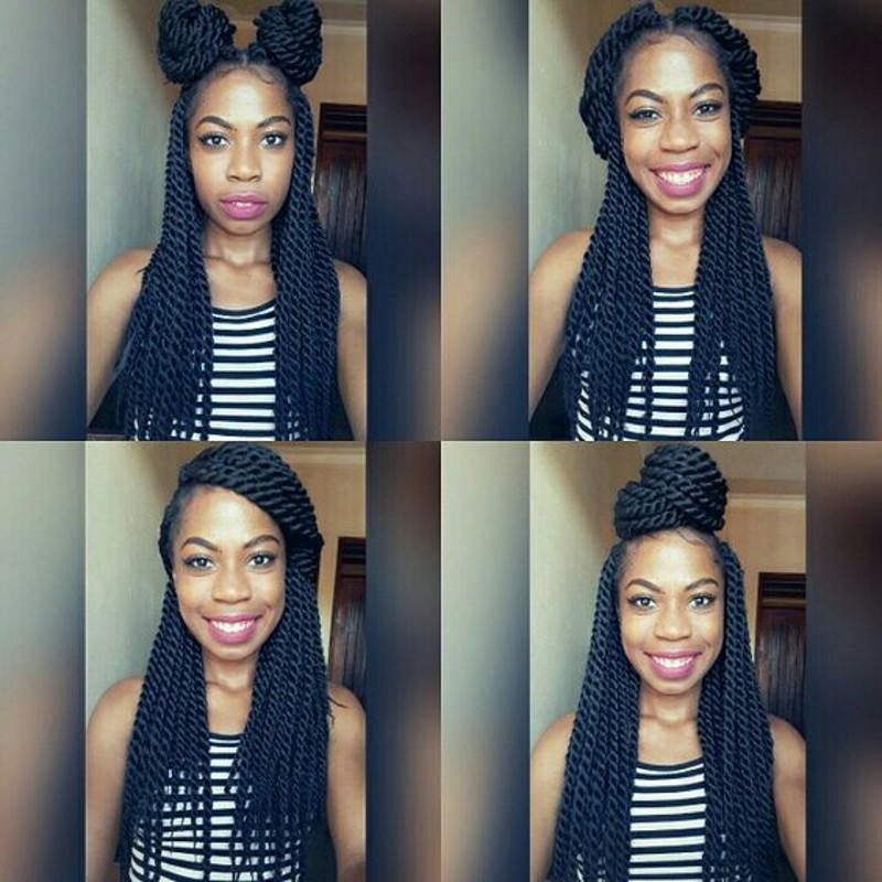 Full density long Senegalese Twist wig Crochet Braiding Synthetic wig black women style black color braided wig