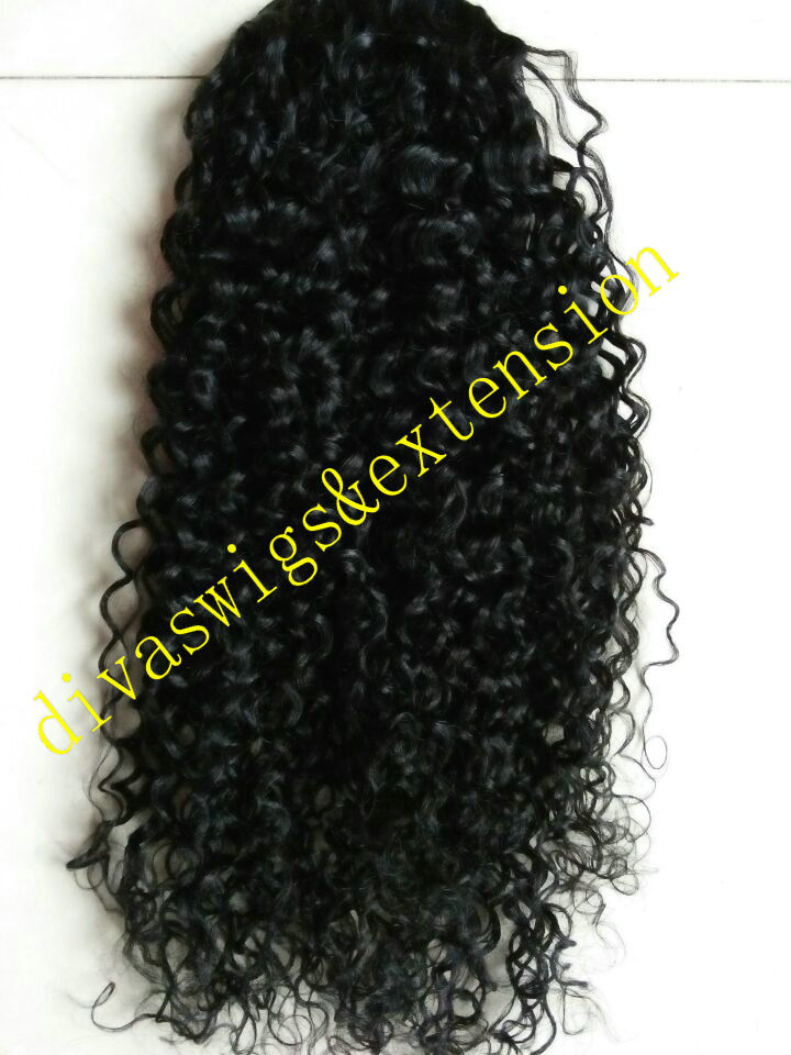 Unprocessed Natural Curly Weave Ponytail Clip ins Natural Ponytails Extensions drawstring ponytail long high braid style hair 160g