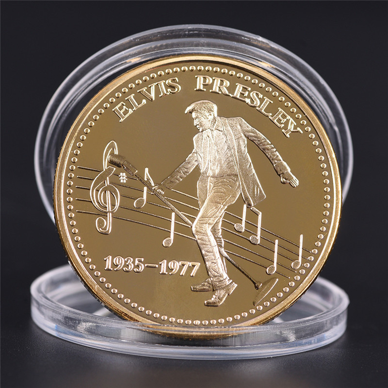 Elvis Presley Metal Badge Commemorative Coin 1935-1977 The King of N Rock Roll Gold Replica Coin Collection Gift
Elvis Presley Metal Badge Commemorative Coin 1935-1977 The King of N Rock Roll Gold Replica Coin Collection Gift