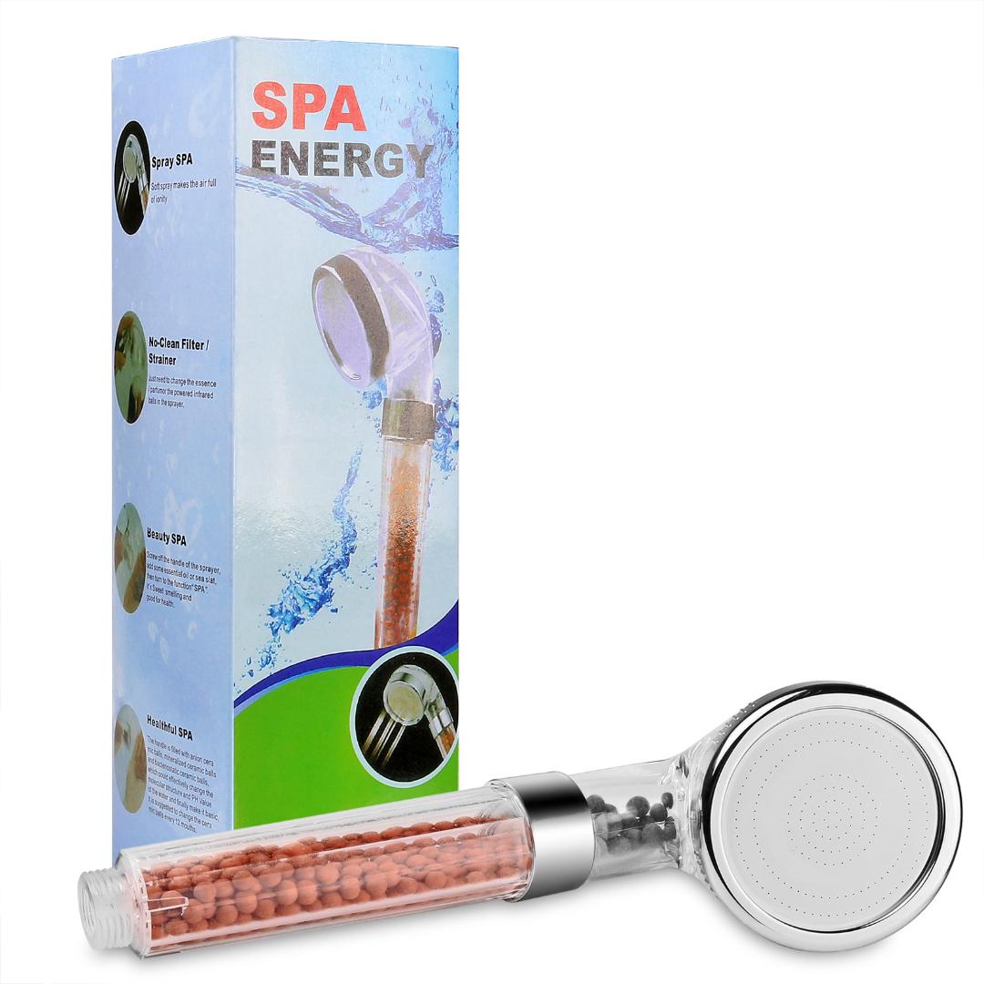 Ionic Shower Head Filter Handheld Turbocharged Pressure Showerhead Water Saving With Energy Ball Filtration
