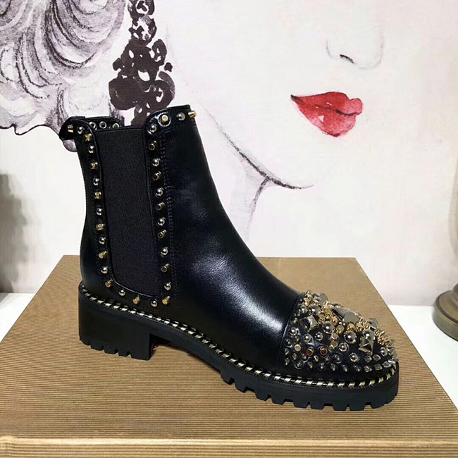 2019 new classic toe rivet design ladies' short boots fashion personality high quality ladies leather boots size 35-40