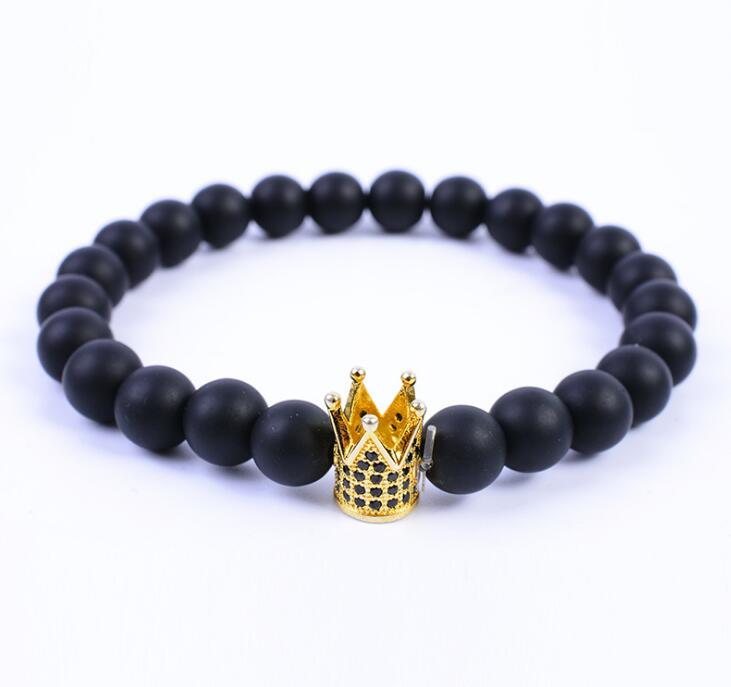 Elegant Micro Pave Zircon and Volcanic Stone Beaded Strand Wristwear Gender-Neutral DIY Jewelry Kit