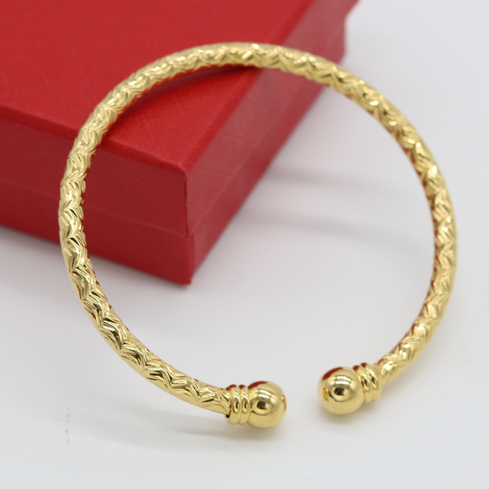 Cuff Bangle Classic Style High Polished 18k Yellow Gold Filled Womens Lady Bracelet Gift Solid Jewelry