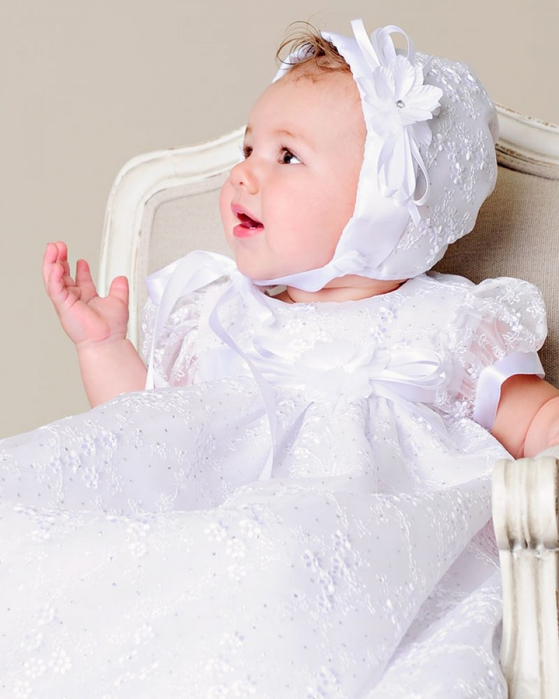 2019 Adorable Christening Dresses For Baby Girls Short Sleeve Lace Applique Beads Baptism Dress First Communication Gowns Custom Made