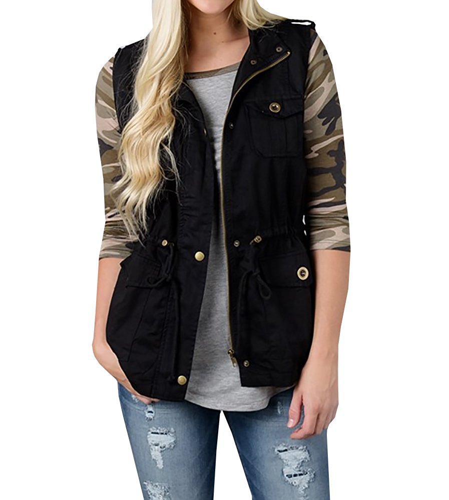 European fashion trend solid color sleeveless button pocket autumn winter vest jacket S M L XL XXL support mixed batch