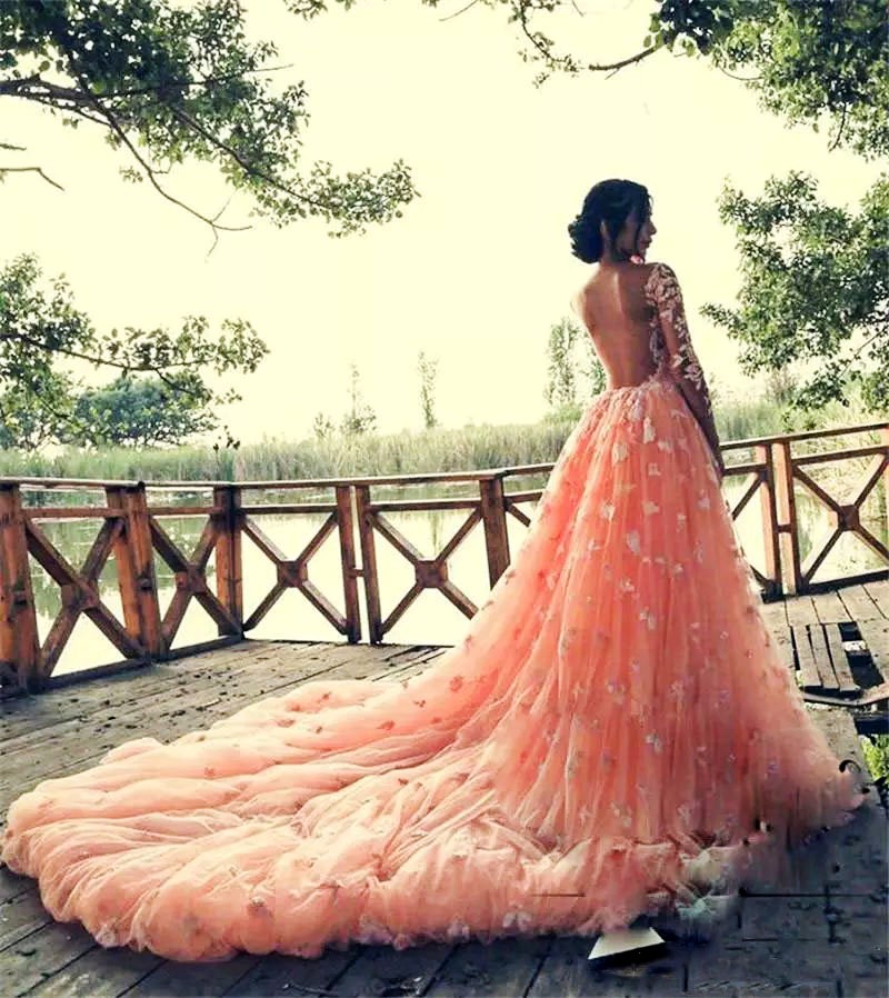 Bright Sexy Ornage Match Detachable Overskrit Beaded Applique Long Sleeves Mermaid Bridal Dress Charming Wedding Gowns