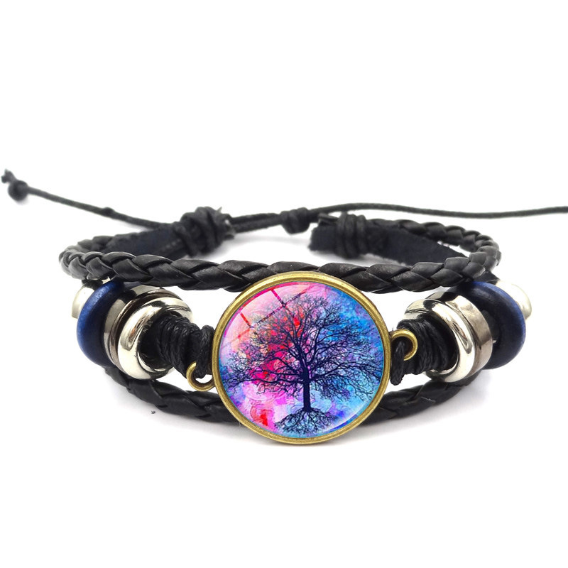 Tree of Life Glass Cabochon Bracelet Bronze Leather Multilayer Wrap Bracelets Bangle Cuffs Women men Fashion Jewelry, Golden;silver
Tree of Life Glass Cabochon Bracelet Bronze Leather Multilayer Wrap Bracelets Bangle Cuffs Women men Fashion Jewelry, Golden;silver