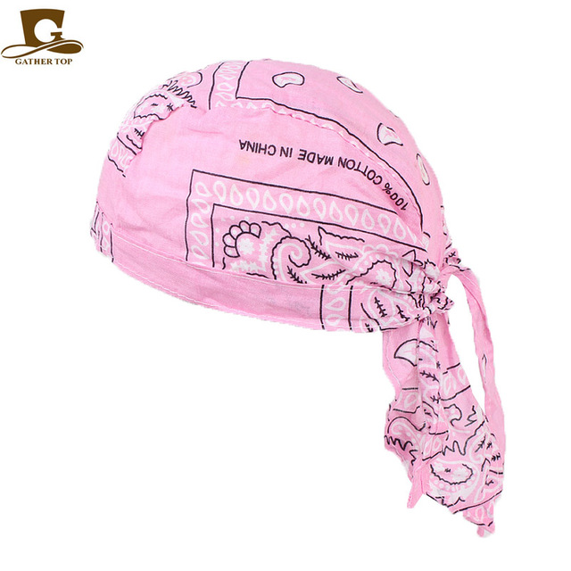 Women Men Cotton Skull Caps Paisley Bandanas Headwear Unisex Bicycle cycling Hat durag do rag Cap Amoeba pirate bike hat hair accessories