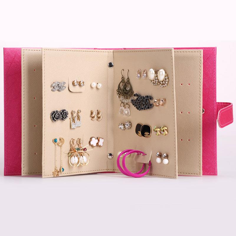 STOOG 2017 Stud Earrings Collection Book Portable Jewelry Display Storage Box Case Bin makeup organizer jewelry box porta joias