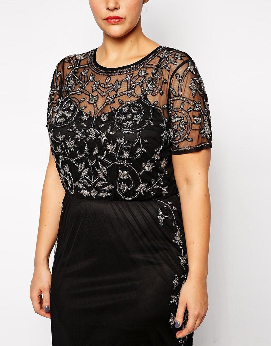 Black Mermaid Plus Size Mother Of The Bride Dresses Sheer Jewel Neck Sequined Appliqued Formal Dress Ankle Length Tulle Wedding Guest Dress