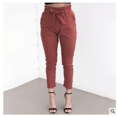 Spring Summer High Waist Harem Pants Women Plaid Business Style Long Casual Female Office Lady Black Trousers Plus Sizes